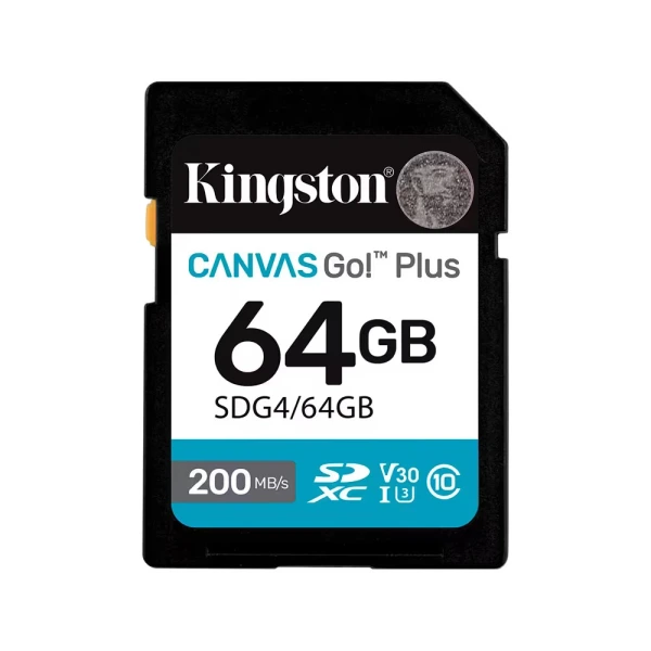 Cartão de Memória Kingston SDG4/64GB Canvas Go! Plus - 64GB - SD - 200MB/s