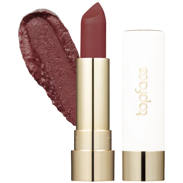 Batom TopFace ProHD Soft Matte Lipstick - #008 Red Brown - 4Gr