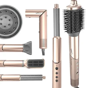 Secador de Cabelo GA.MA Uniq Radiant PK-RO 914/3861 - 1200W - 9 Em 1 - 110V/60Hz - Dourado