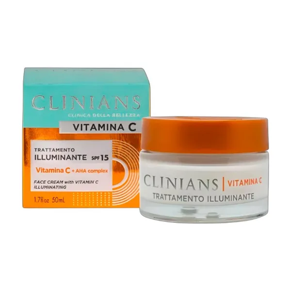 Creme Hidratante Facial Clinians Vitamina C Trattamento Illuminante SPF15 - Com Aha complex - 50mL