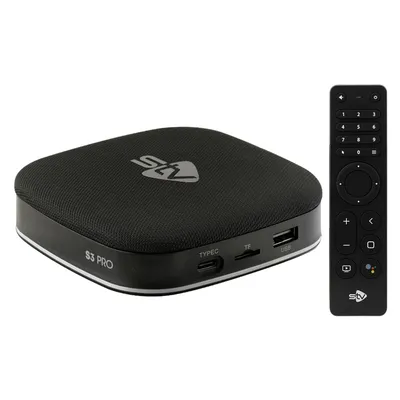 Receptor STV S3 Pro - 6K - 2/32GB - Wi-Fi - Bluetooth - Android 12 - Comando de voz - Preto