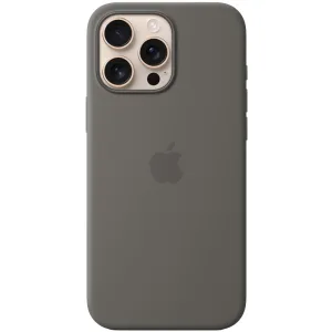 Capa Protetora Apple Leather Case Magsafe - Para Iphone 16 Pro Max - Couro - Cinza