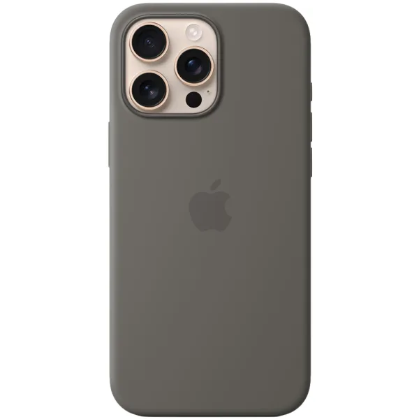 Capa Protetora Apple Leather Case Magsafe - Para Iphone 16 Pro Max - Couro - Cinza