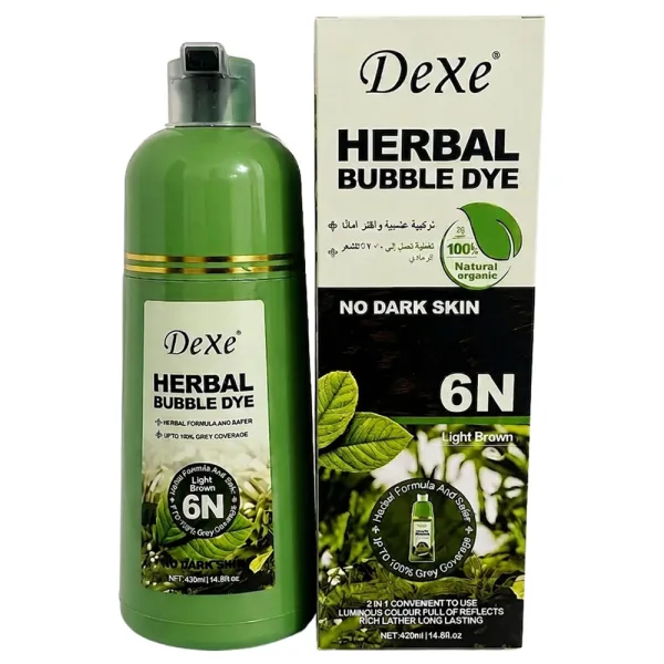 Shampoo Colorante Dexe Herbal Bubble Dye No Dark Skin - 6N Light Brown - 420ml