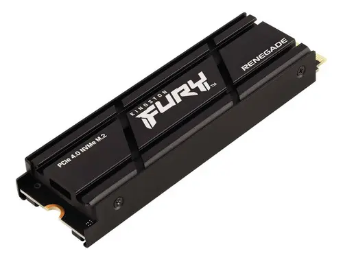 Ssd M.2 1tb Kingston NVMe PCIe 4x4 Com Dissipador Fury Renegade SFYRSK/1000G Velocidade de Leitura Até 7300mb/s Gravação Até 6000mb/s Interno Cor PretoSsd M.2 1tb Kingston NVMe PCI
