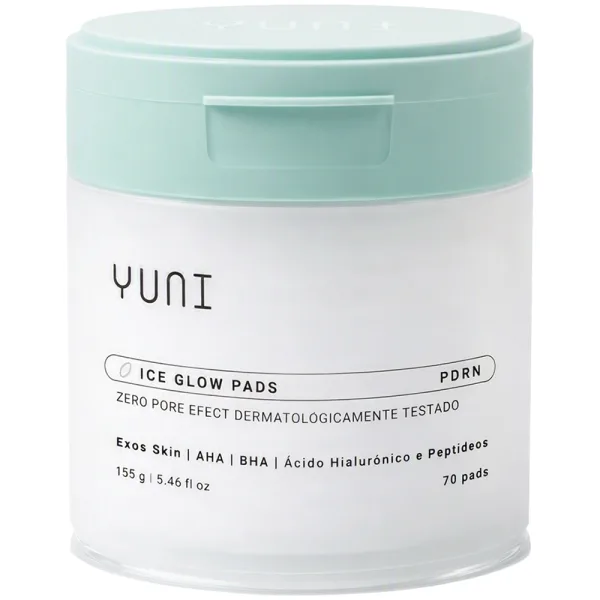 Almofadas Tônicas Faciais Yuni Ice Glow Pads PDRN - 70 Unidades - 130Gr