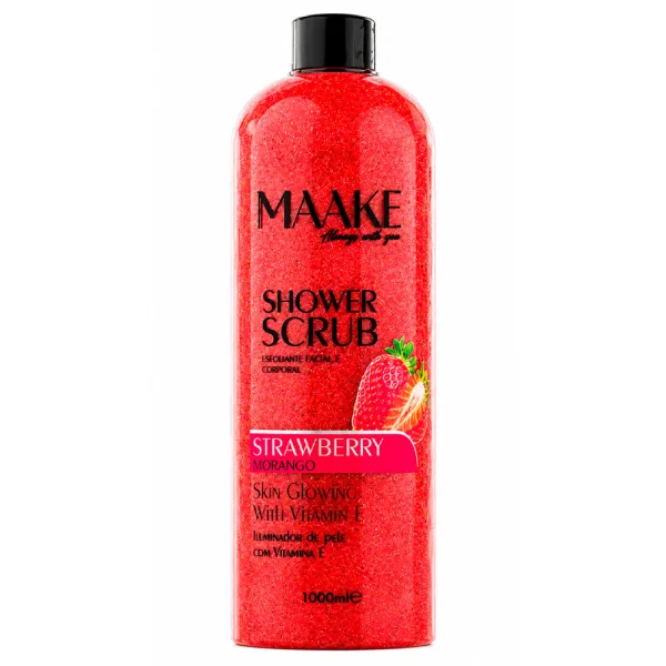 Esfoliante Corporal e Facial Makee Shower Scrub - 1000ML - Strawberry
