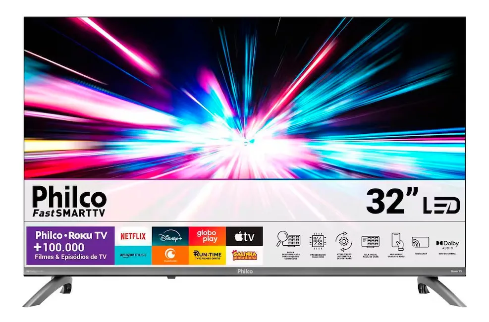 Smart Tv 32 Hd P32crb Roku Tv Hdr10 Philco