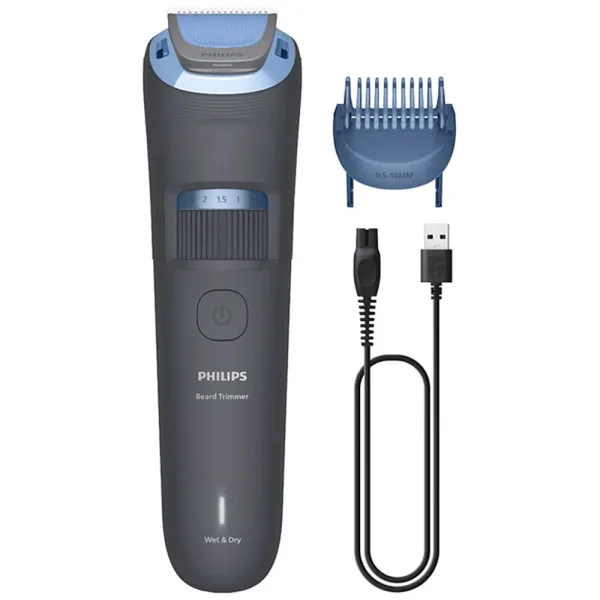 Barbeador Elétrico Philips Beard Trimmer 3000 Series BT3617/15 - Recarregável - Cinza