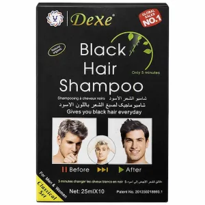 Kit Shampoo Colorante em Sachê Dexe Black - 10 Unidades - 25ML