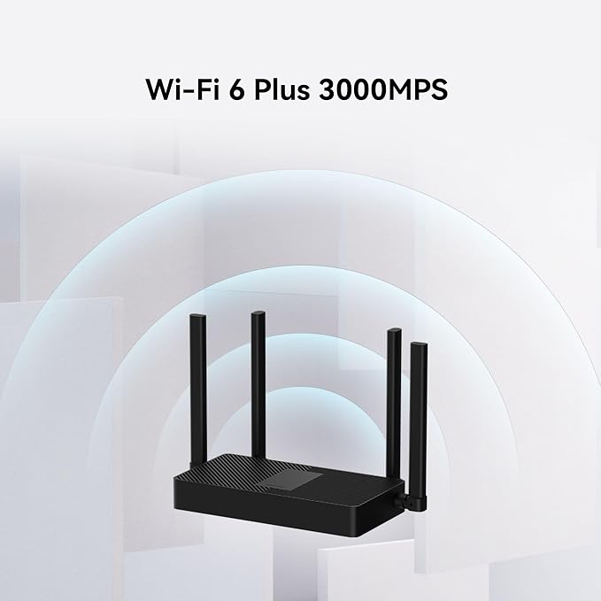 Roteador, HUAWEI WiFi AX3S, Wi-Fi 6 Plus 3000MPS, Vizualização de diagnósticos WI-Fi, Controle dos Pais, Preto