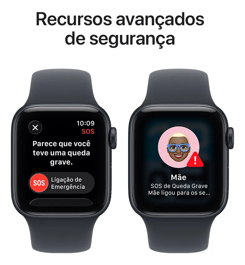 Apple Watch SE 3 GPS • Caixa meia-noite de alumínio – 40 mm • Pulseira esportiva meia-noite – P/M