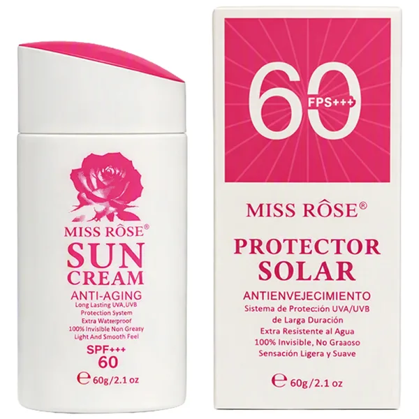 Protetor Solar Miss Rôse PY7912-038M1 - Antienvelhecimento - SPF 60+++ - 60Gr