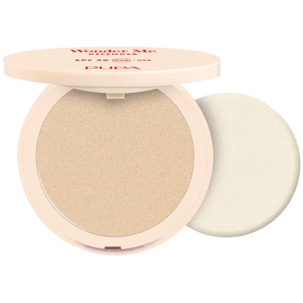 Base em Pó Pupa Milano Wonder Me Defender SPF 50 UVA-UVB - 001 Porcelana - 8.5Gr
