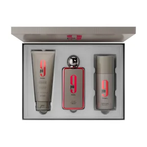 Kit Afnan 9PM Rebel - Perfume + Body Spray + Gel de Banho Corporal - Masculino - 100ML + 150ML + 150ML