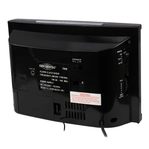 Rádio Relógio Continental 7909 - AM/FM - BiVolt - Preto