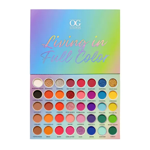Paleta de Sombras Outdoor Girl Living in Full Color DE7213 - 40 Cores - 16Gr