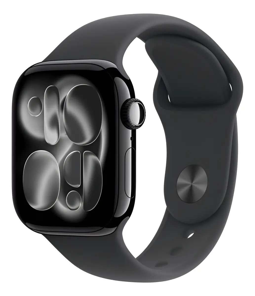 Apple Watch Series 11 GPS - Caixa preta brilhante de alumínio – 42 mm - Pulseira esportiva preta