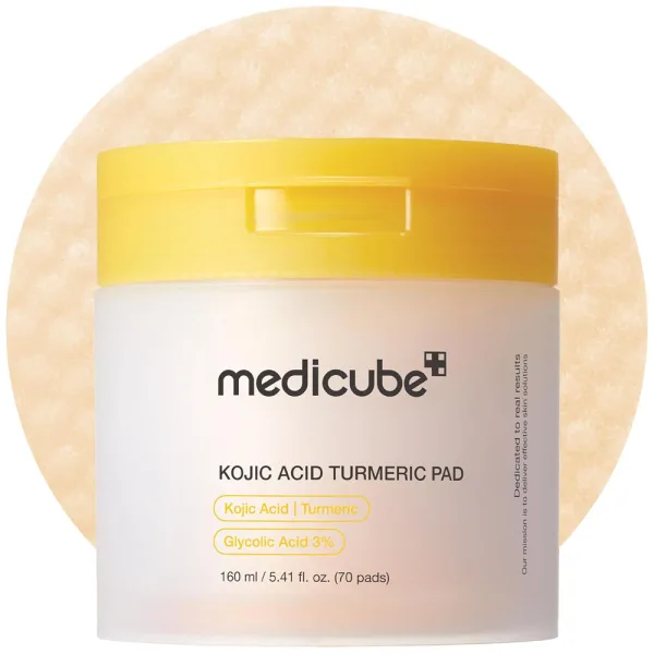 Almofadas Tônicas Faciais Medicube Kojic Acid Turmeric Pad - 160mL