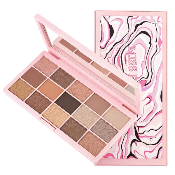 Paleta de Sombras Miss Rôse Eyeshadow Romantic Pink 7001-126N2 - 26Gr - 15 Cores