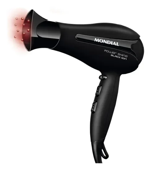 Secador de Cabelo Mondial Power Shine Black Íon SC-13 - 2000W