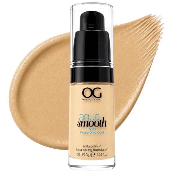 Base Líquida Outdoor Girl Aqua Smooth H20+ Hyaluronic Acid FS5209 - Nro 4.5 Warm Beige - 30ML