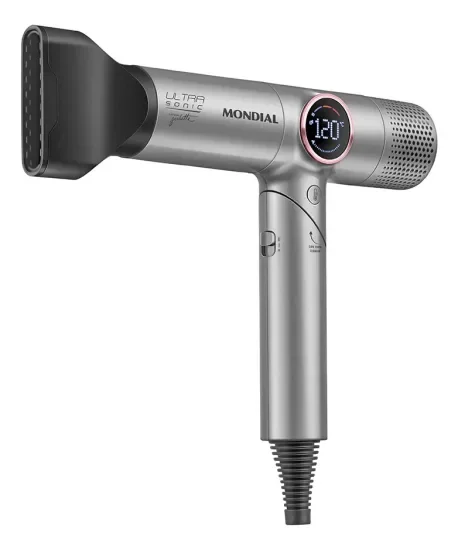 Secador de Cabelo Mondial SCP-JU-04-US Ultra Sonic Edição Limitada - 1600W - Cinza