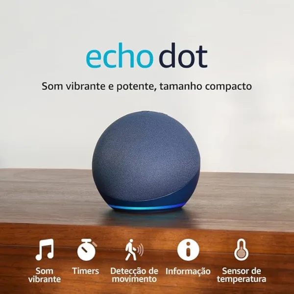 Echo Dot (Geração mais recente) | Smart speaker com Alexa, som vibrante e potente, Wi-Fi e Bluetooth |