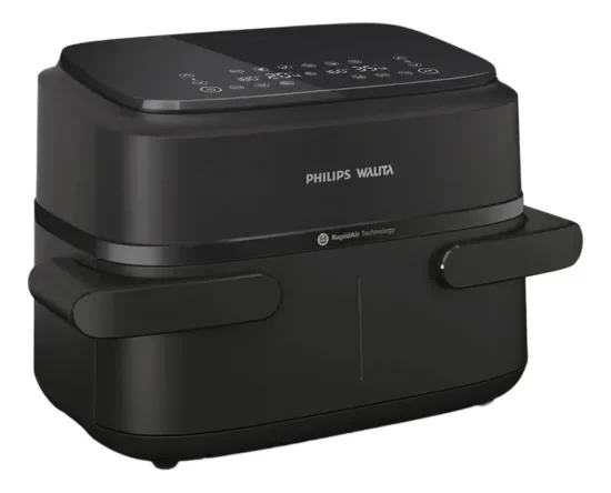 Fritadeira Airfryer Duplo Cesto Preto Philips Walita Preto