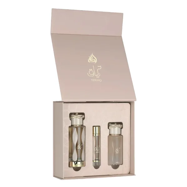 Kit Perfume Lattafa Teriaq - Eau de Parfum - Unisex - 3 em 1 - 100ML + 12ML + 50ML