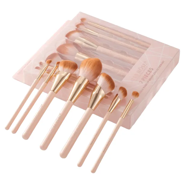 Kit de Pincéis Miss Rôse 7201-010M - 7 Peças - Rosa
