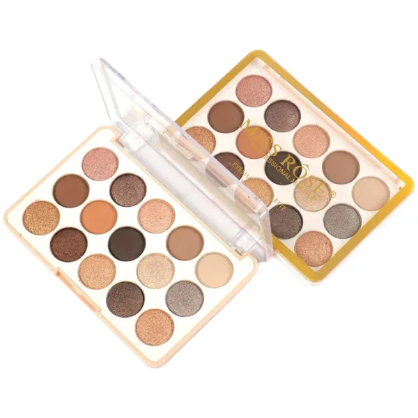 Paleta de Sombras Miss Rose Eyeshadow Palette 7001-054N - #01 - 15 Cores - 15Gr