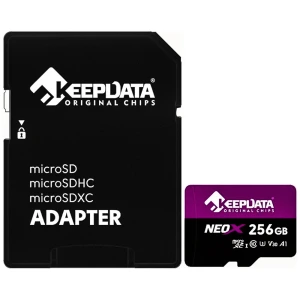 Cartão de Memória Keepdata NeoX KDMSDC10U3A1/256G - 256GB - Micro SD com Adaptador - 95MB/s