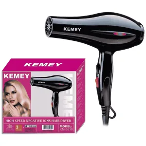 Secador de Cabelo Kemey KM-5810 - 1500W - 220V/50Hz - Preto