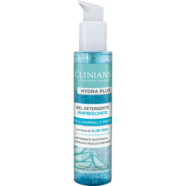 Gel de Limpeza Facial Clinians Hydra Plus Rinfrescante - Com Succo di Aloe Vera - 150mL