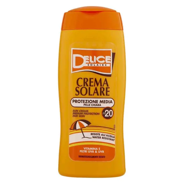 Protetor Solar Delice Solaire Crema Solare Protezione Media Pelle Chiara - FP20 - 250mL