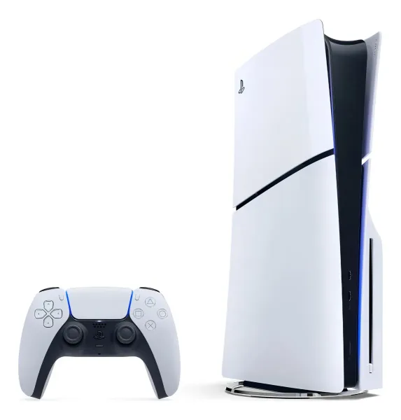 Console Sony Playstation 5 Edição Slim Disk 1tb Branco + Controle Sem Fio Dualsense Ps5 Branco