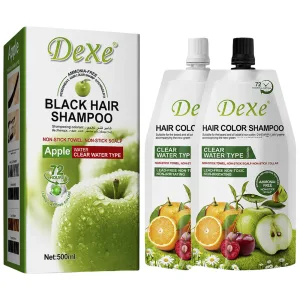 Kit Shampoo Colorante Dexe Apple Black Hair Color - 2 Refil - 500ml - Preto