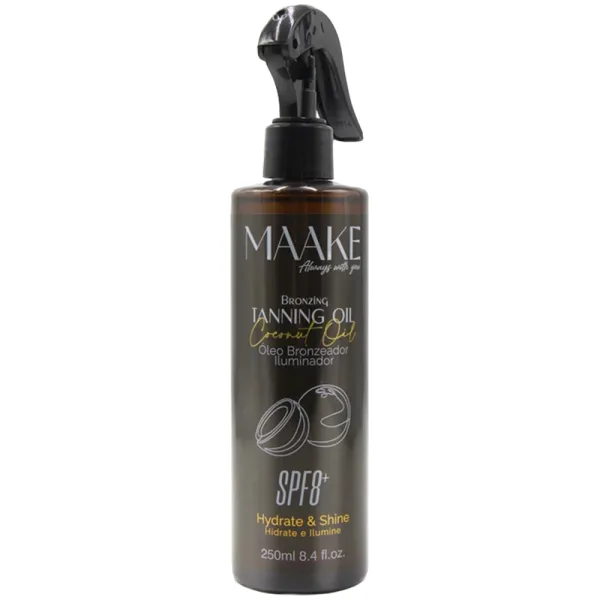 Óleo Bronzeador Maake Tanning - Coconut Oil - SPF8+ - 250ML
