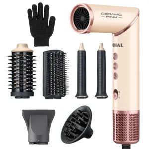 Kit de Secador e Modelador Mondial SM-01-BLDC-CP - 5 em 1 - 1500W - 220V 50/60Hz - Ceramic Pink