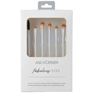 Kit de Pincéis Ana Hickmann Fabulous Eyes AH042 - 6 Peças - Branco