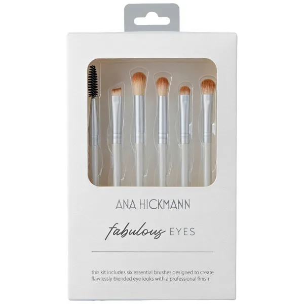 Kit de Pincéis Ana Hickmann Fabulous Eyes AH042 - 6 Peças - Branco