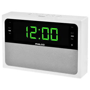 Rádio Relógio Philco PAR1018BT-GR - FM - Bluetooth - USB - 1.8'' - Branco e Cinza