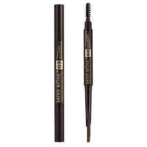 Lápis para Sobrancelhas Miss Rôse Double-Ended Blade Eyebrow 7101-007M03 - Com Pente - 03 Deep Brown - 0.2Gr