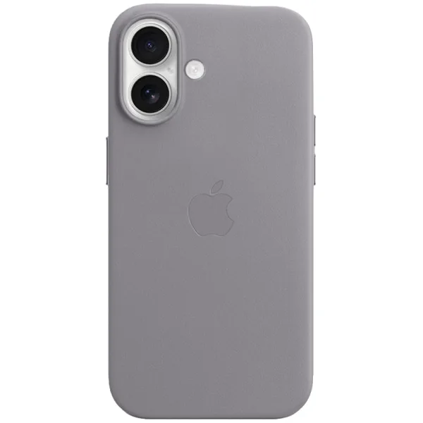 Capa Protetora Apple Leather Case Magsafe - Para Iphone 16 - Couro - Cinza