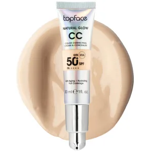 Base Líquida Topface Natural Glow CC Color Correcting Cream & Concealer - 50+ SPF PA++++ - 002 Warm Beige - 30ML