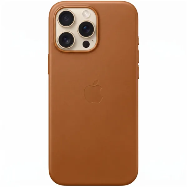 Capa Protetora Apple Leather Case Magsafe - Para Iphone 16 Pro Max - Couro - Marrom