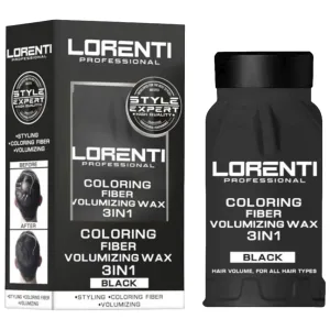 Fibras Capilares Lorenti Coloring Fiber Volumizing Wax - 3 em 1 - Black - 30Gr