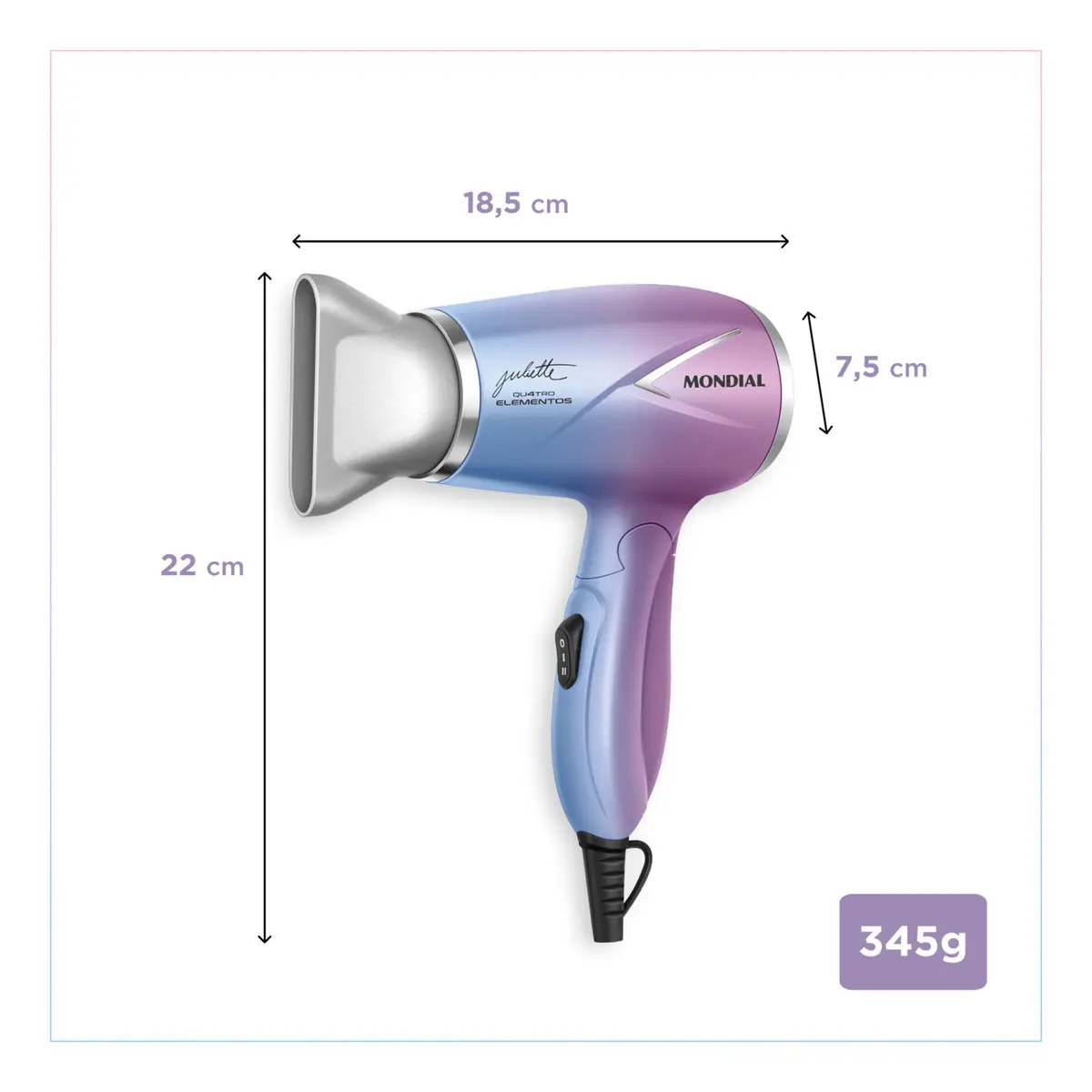 Secador de Cabelo By Juliette Mondial 1200W - SCT-JU-03