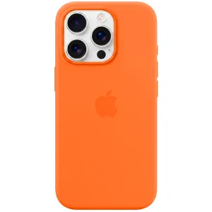 Capa Protetora Apple Leather Case Magsafe - Para Iphone 16 Pro - Couro - Laranja